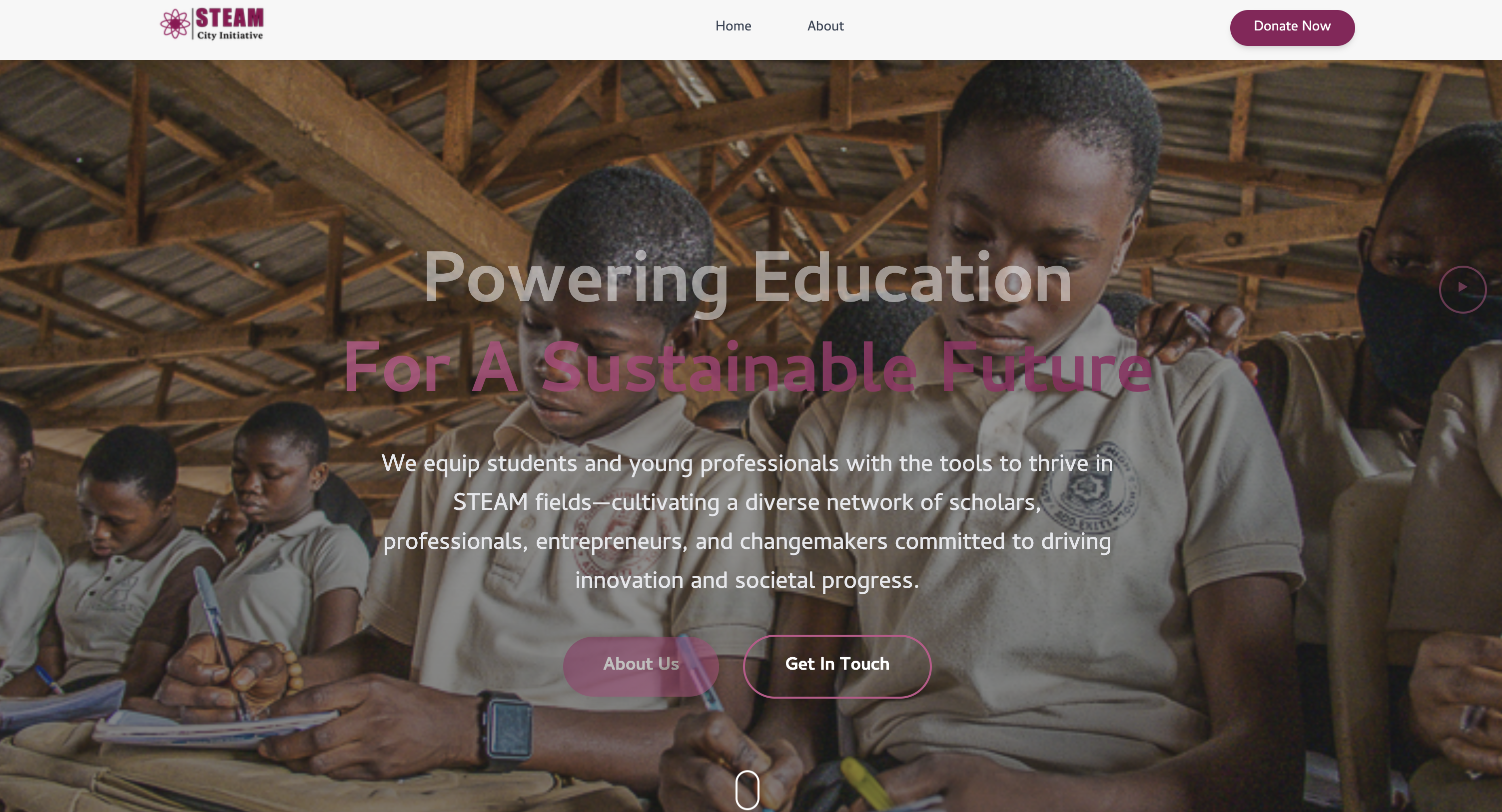 STEAM City Initiative website screenshot